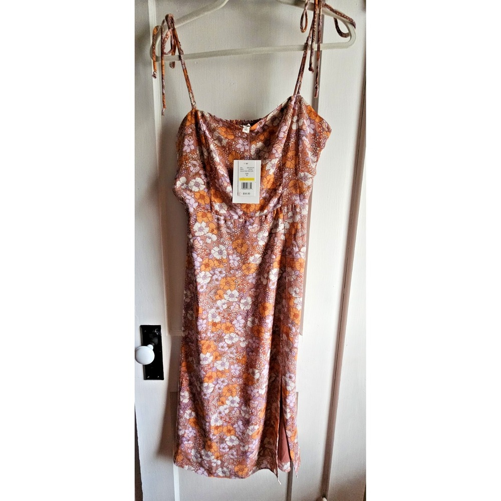 NWT lola Grace‎ woman multicolor floral spaghetti strap smock back dress Sz M